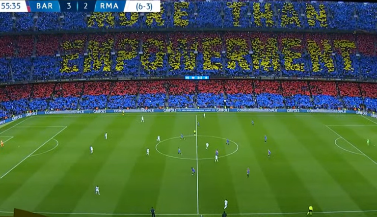 Gran festa del futbol femení al Camp Nou amb victòria per 5-2